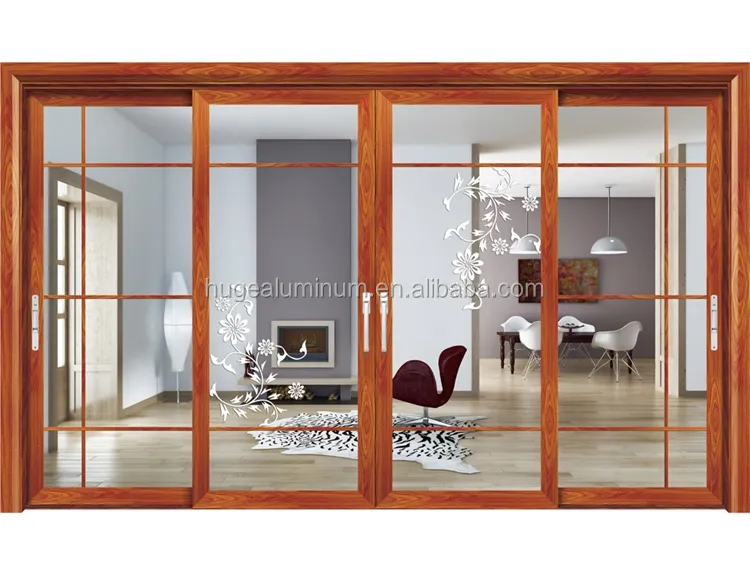 HUGE thermal break double glass doors windows with screen Aluminum door cheap price