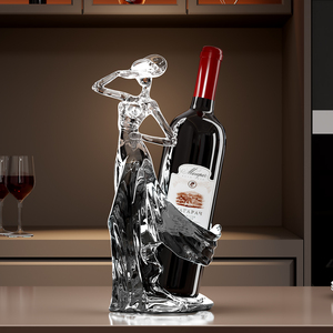 Elegante Soporte de Botella de Vino de Cristal para Dama, Adorno Decorativo para Sala de Estar o Comedor - Product Image 1