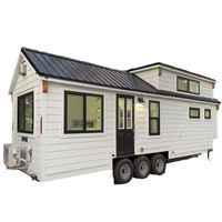 Mini maison préfabriquée modulaire de style de conception chinoise de Cymdin avec l'application de ferme de structure en acier de roues