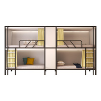 Lit superposé en fer pour dortoir, étudiant, école, usage commercial, avec service de conception 3D gratuit et personnalisé, style capsule spatiale