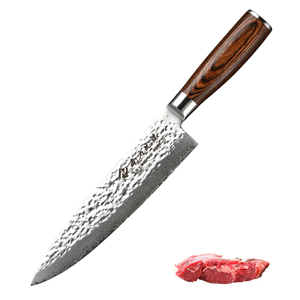 Couteau de chef japonais 8-9,9 pouces en acier carbone, forgé à la main, manche en bois, ambidextre, vintage, couteau de cuisine écologique - Product Image 1