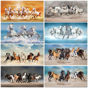 Wholesale Living Room Decorative Animal Wall Art 7 <strong>Horse</strong> Running <strong>Painting</strong> With Frame Canvas Custom Art Print - Product Image 6