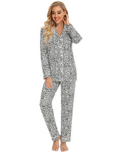 Para <span class=keywords><strong>Amazon</strong></span>, superventas, pijama <span class=keywords><strong>de</strong></span> manga larga <span class=keywords><strong>de</strong></span> dos piezas <span class=keywords><strong>de</strong></span> Modal para <span class=keywords><strong>mujer</strong></span>, ropa <span class=keywords><strong>de</strong></span> casa <span class=keywords><strong>de</strong></span> punto transpirable para otoño sólido - Product Image 6