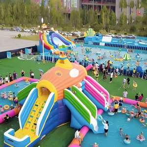 Penjualan terlaris dapat disesuaikan Bear Haunt taman air mengapung tiup untuk rumah hiburan dewasa Mobile Island Resorts - Product Image 2