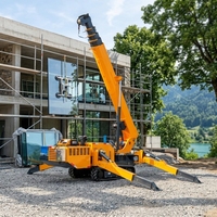 Grue araignée sur chenilles à haute capacité de levage, compacte et pliable, pour la rénovation intérieure et l'installation de toitures