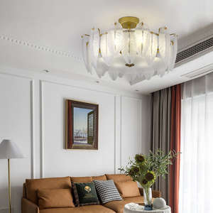 Lustre en feuille de verre monté en surface moderne Offre Spéciale lumière plafonniers d'intérieur romantique E14 - Product Image 5