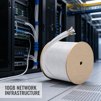 Cable Ethernet LAN UTP Cat6a de 305m (1000 pies) 23AWG de Cobre Puro con Conexión Estable y Estructura Cruzada para Redes Domésticas