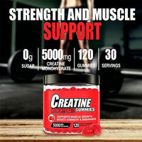 Créatine Monohydrate Gummies 5000mg Pré Workout Supplément 3 Saveurs Croissance Musculaire Force Énergie Fitness Athlètes Adulte