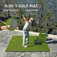 Tapete de Golf Premium 4 en 1 YGT-1515B Pro, 5x4 pies, Engrosado, con 4 Insertos Intercambiables para Práctica de Swing, Bajo Impacto y Chipping