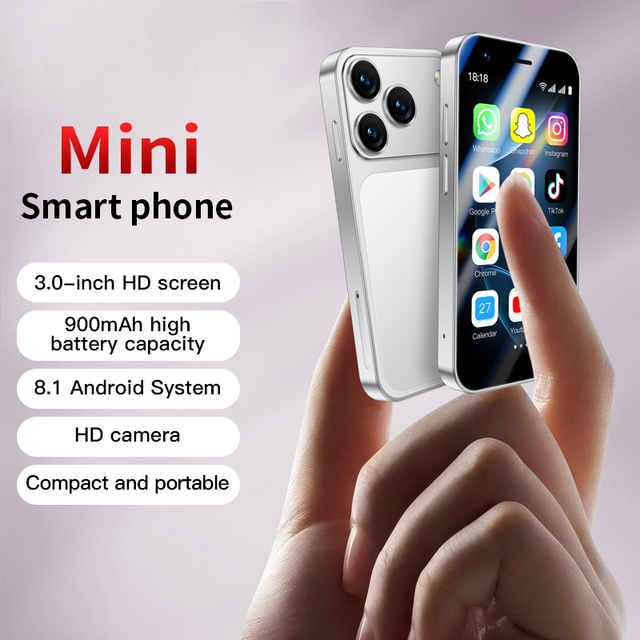 Slim Pocket A17 Mini 3G CDMA LTE Smartphone Ultra Lightweight 3.0 Inch Screen Android 8.1 500-999mAh HD Camera English