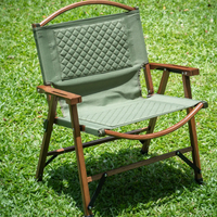 Chaise pliante légère et portable de haute qualité en chêne Kermit, idéale pour la plage, le camping, le jardin et l'hôtel (vente en gros)