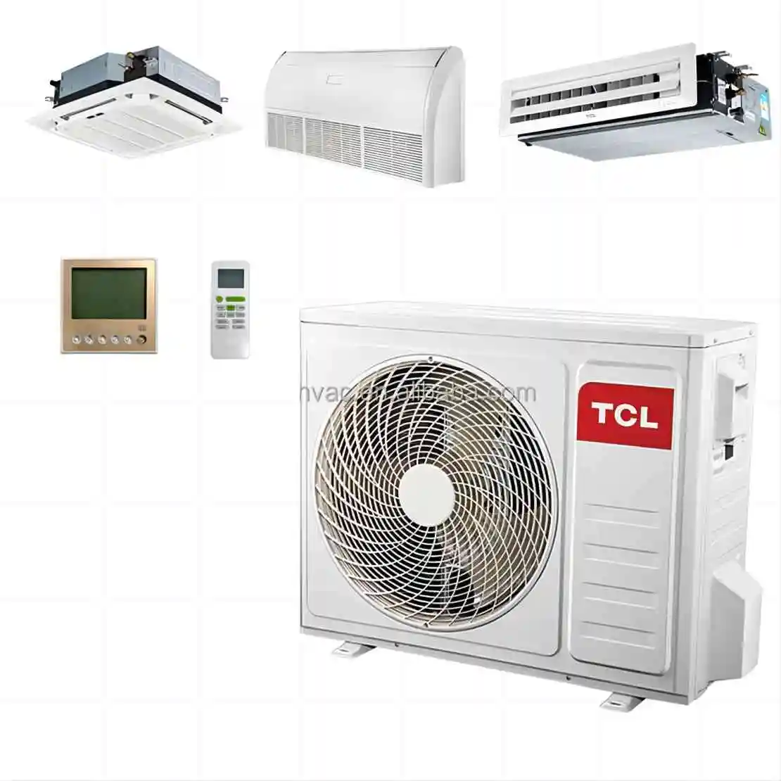 TCLインバーターVRFシステムカセット冷却および加熱OEMACセントラルエアコンファクトリーダイレクトエアコン