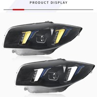 Phare LED Amélioré Double Couleur pour BMW Série 1 E87 2004-2011, Lampe Frontale avec AFS, Clignotant et Feux de Jour DRL, Accessoires Modifiés