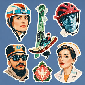 50pcs Western Punk Infirmière Juive Ballet Ski Casque et Autocollants De Noël Vinyle Artisanat Bougie Utiliser Halal de Guangdong World Papel - Product Image 1