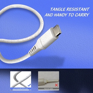 Câble USB C vers USB C écologique 60W PD à charge rapide, en matériau recyclable, pour ordinateur portable, téléphone, tablette - Product Image 3