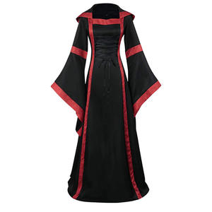 2024 yüksek kaliteli parlama kollu kapüşonlu elbise Viking kıyafet kadın rönesans festivali kostümleri ortaçağ cadı kostüm - Product Image 2