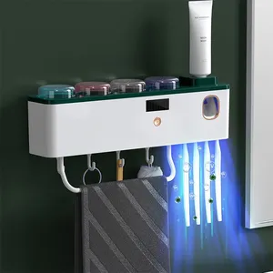 高品质白色塑料浴室配件自动儿童牙膏榨汁机分配器