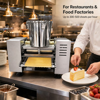 Snelle crêpemachine, 0 tot 6 seconden, 300 tot 500 stuks per uur, 110V 220V, noodstop, eenvoudige bediening, voor mille crêpe laagencakes.