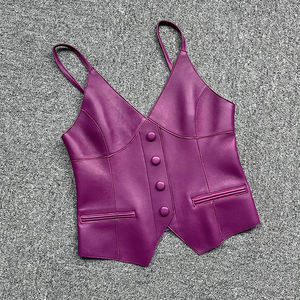 <span class=keywords><strong>Gilet</strong></span> in Vera <span class=keywords><strong>Pelle</strong></span> per <span class=keywords><strong>Donna</strong></span> con <span class=keywords><strong>Pelle</strong></span> <span class=keywords><strong>di</strong></span> Pecora Multicolore, Vestibilità Slim e Versatile, Canotta Senza Maniche da Indossare Come Capo Esterno - Product Image 6