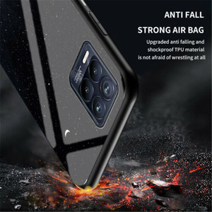 Custodia in vetro temperato di lusso per <span class=keywords><strong>OPPO</strong></span> Realme 8 <span class=keywords><strong>A74</strong></span> A54 A93 4G 5G Reno 6 pro Cover posteriore in marmo duro TPU in vetro temperato - Product Image 3