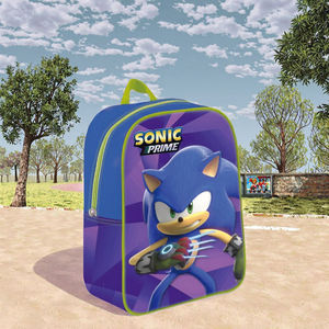 Livraison gratuite dans l'UE - Sac à dos moyen 3D pour enfants, motif <span class=keywords><strong>Sonic</strong></span> le héros bleu de dessin animé, avec fermeture éclair, pour garçons et filles, sac à livres à personnage rapide - Product Image 3