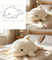 Peluche de dauphin certifiée ASTM |   Peluche super douce pour enfants |   Peluches de qualité supérieure pour cadeaux |   Remplissage Écologique