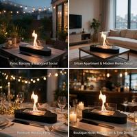 Brasero de table en métal avec combustible bioéthanol, foyer à éthanol sans fumée, foyer de table à alcool pour intérieur/extérieur, idéal pour les fêtes