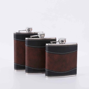 <span class=keywords><strong>6oz</strong></span> 7Oz 8 oz thép không gỉ Nâu Da Hip <span class=keywords><strong>Flask</strong></span> cho rượu whisky - Product Image 1
