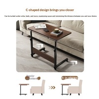 Table de chevet mobile avec plateau relevable réglable, cadre métallique, style minimaliste moderne, bureau d'appoint pour canapé de salon, bureau d'étudiant