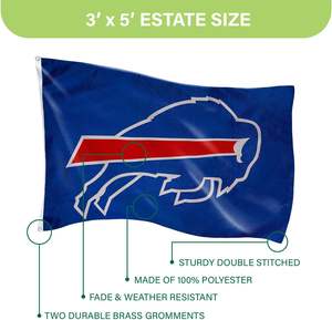 Флаг команды «Вашингтон Командерс» на заказ, 3 x 5 футов, с люверсами, сверхпрочный, для улицы, сада, патио, внутренней отделки стен - Product Image 6