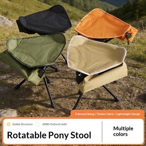 Tabouret pliant triangulaire en <span class=keywords><strong>acier</strong></span> au carbone portable pour le camping en plein air, le cyclisme, la pêche, léger et rotatif - Product Image 4