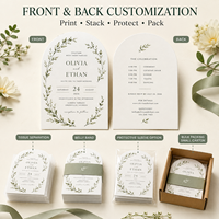 Cartes d'invitation de mariage personnalisées en forme d'arche, autocollants, étiquettes, papier épais en coton, impression personnalisée pour mariages et anniversaires