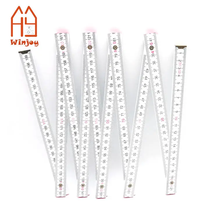 White Perfect Measuring Carpenter's Folding Ruler Lightweight Composite Construction Ruler with Easy-Read Inch Fractions
