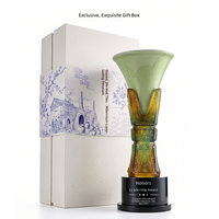 Trophée artisanal en céramique émaillée Liuli, culture traditionnelle chinoise personnalisée, ornement commémoratif pour anniversaire d'entreprise