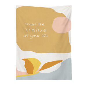<span class=keywords><strong>Tapiz</strong></span> Geométrico de Arte Nórdico, <span class=keywords><strong>Tapiz</strong></span> de Pared con Estampado de Letras de Girasol y <span class=keywords><strong>Cactus</strong></span>, Tela de Fondo con Bloques de Color para Decoración del Hogar - Product Image 2