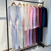 Robes Kimono en Satin de Soie Mat à Manches Longues pour Femmes Grandes Tailles, 12 Couleurs, Douces, pour Mariée, Demoiselle d'honneur, Soirée Nuptiale, Spa, Longue Robe de Matin