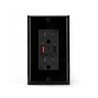 Chargeur mural USB-C PD20W, prise murale 15A double, résistante aux manipulations, avec port de type A pour la charge rapide des appareils électroniques