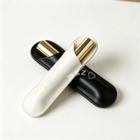 Étui à rouge à lèvres en cuir PU, mini flacon de parfum portable, pochette fine pour baume à lèvres, housse de protection pour cosmétiques, rangement de voyage