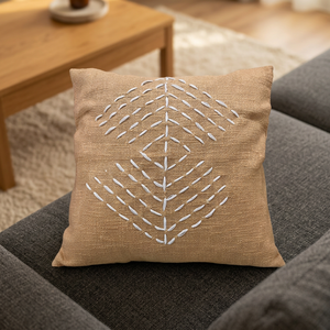 Premium Quality Hand-Stitched Cotton <b>Cushion</b> <b>Cover</b> with Minimalist Geometric Design - Product Image 5