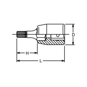 KOKEN - 4020-60-M14 1/2 ''XZN bit socket - EAN 4991644085262 HAND SOCKETS 1/2" - Product Image 3