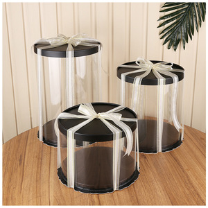 Cajas de Plástico Transparentes Ecológicas para Pasteles de 10 Pulgadas en Blanco/Negro/Rosa/Azul/Dorado al por Mayor - Product Image 4