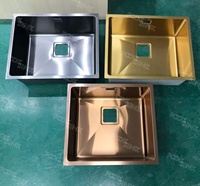 Évier de cuisine en acier inoxydable 304 à nid d'abeille nano doré sur mesure, à cuve unique, pour cuisine d'appartement et familiale, vente chaude