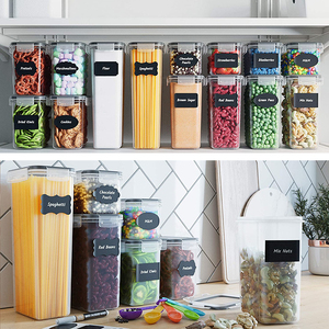 Nhà Máy Bán buôn 14 cái nắp rõ ràng nhựa ngũ cốc <span class=keywords><strong>container</strong></span> lưu trữ Set với máy rút - Product Image 6