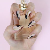VV MEIJIAER Ensemble de 24 ongles à pression avec colle et lime à ongles Fournisseur de faux ongles pour femmes Ongles artificiels
