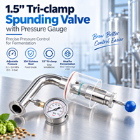 Vanne de purge Tri-Clamp avec manomètre intégré, vanne de purge graduée, cylindre liquide en polycarbonate 2,2 BAR 0-32 PSI 1,5 pouces