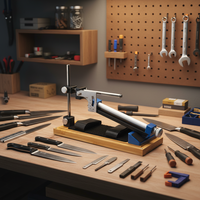 Aiguiseur de couteaux professionnel EDGBLACK à 4 étapes, multi-grains, diamant et pierre à aiguiser, avec système d'angle réglable de 0 à 30 degrés SJ5424M