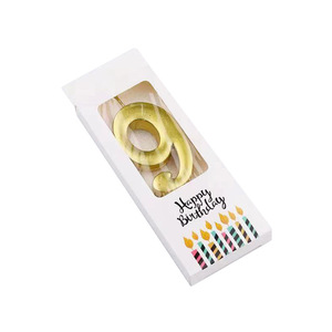 Lot de 10 bougies d'anniversaire dorées numérotées de 0 à 9, bougies numérotées dorées pour l'anniversaire du numéro un, pour fêtes et baby showers - Product Image 2