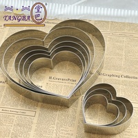 Tangba 304 acier inoxydable Tiramisu mousse en forme de coeur gâteau anneau hauteur 5cm mousse gâteau anneau gâteau moule