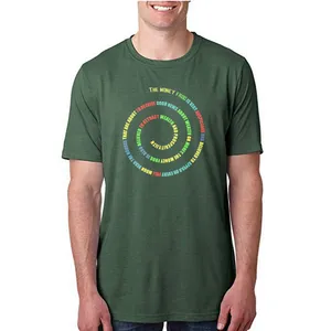 T-shirt vert personnalisé pour hommes 95 coton 5 spandex t-shirts avec imprimés mélange de couleurs