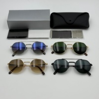 Populaire Simple mode élégant lunettes rondes argent or métal UV400 dégradé lentille UV400 métal lunettes femmes hommes lunettes de soleil